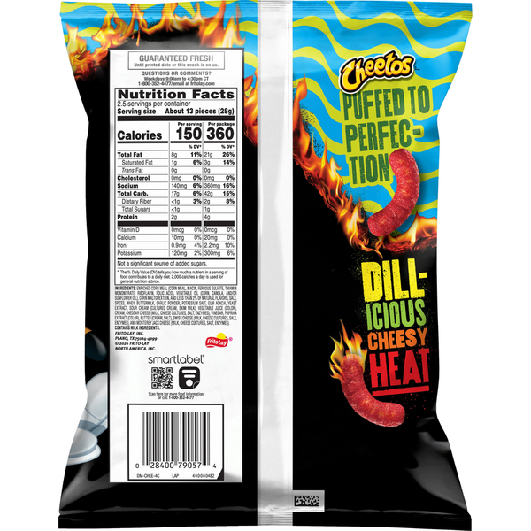 Cheetos Puffs Cheese Snacks Flamin Hot Dill Pickle