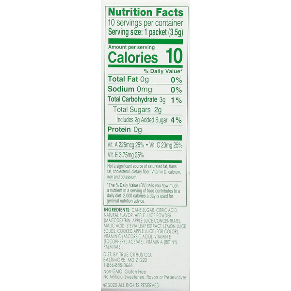 True Lemon Drink Mix, Crisp Apple, Kids