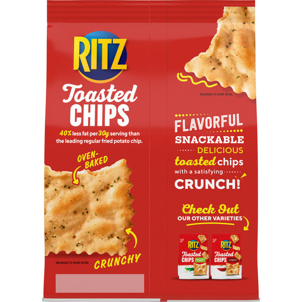 Ritz Toasted Chips Ranch Crackers, Party Snacks 8 oz