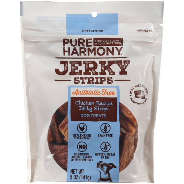 Pure Harmony Grain Free Chicken Recipe Antibiotic Free Jerky Strips Dog Treats