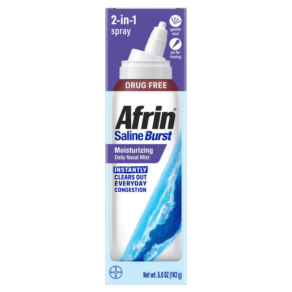 Afrin Saline Burst Moisturizing 2-in-1 Spray Daily Nasal Mist