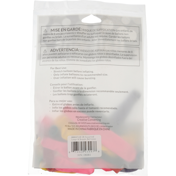 Creative Converting Balloons, Assorted Longs & Rounds