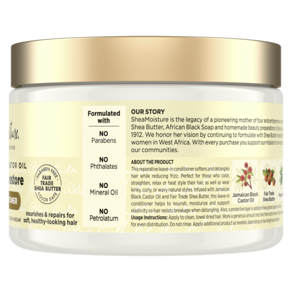 SheaMoisture Leave In Conditioner 100% Pure Jamaican Black Castor Oil