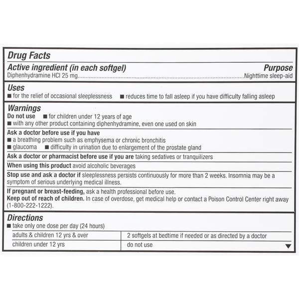 TopCare ZZZ Sleep, Nighttime, 25 mg, Softgels