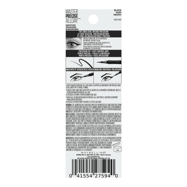 Maybelline Master Precise® All Day Liquid Eyeliner Makeup, Black