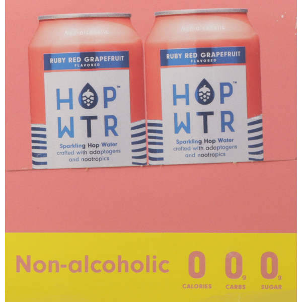 HOP WTR Sparkling Hop Water, Ruby Red Grapefruit, Non-Alcoholic