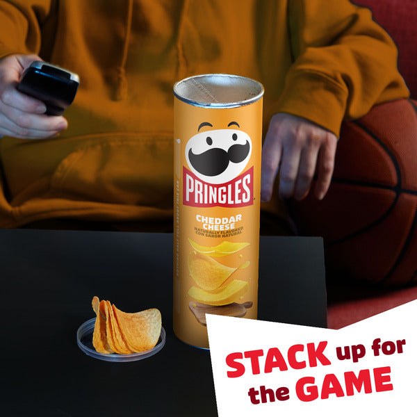 Pringles Cheddar Cheese Potato Crisps Chips, Lunch Snacks, 5.5 oz