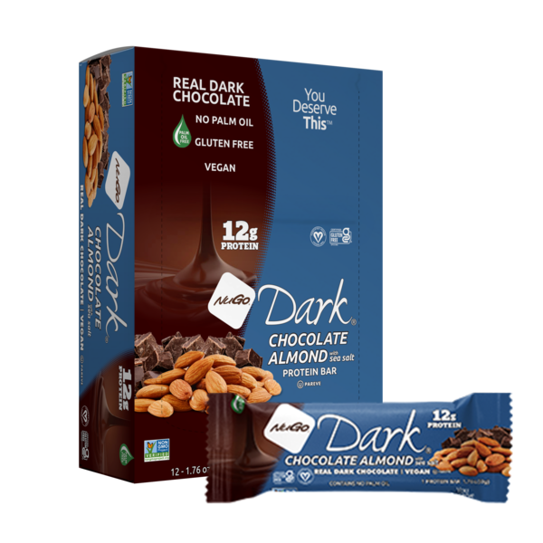 NuGo Dark Almond with Sea Salt Vegan, Gluten Free Protein Bar