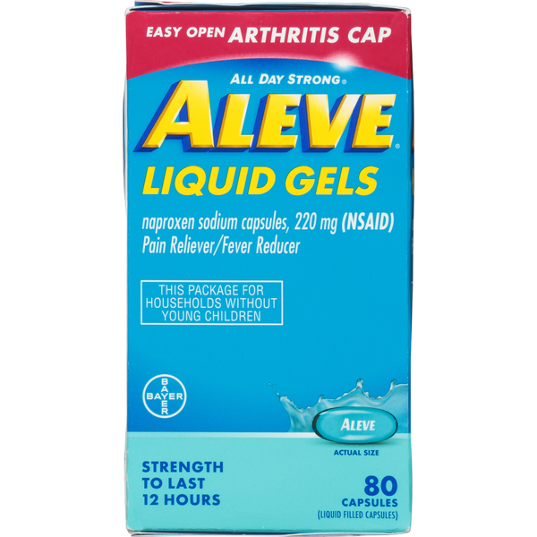 Aleve Naproxen Sodium, 220 mg, Liquid Gels, Capsules