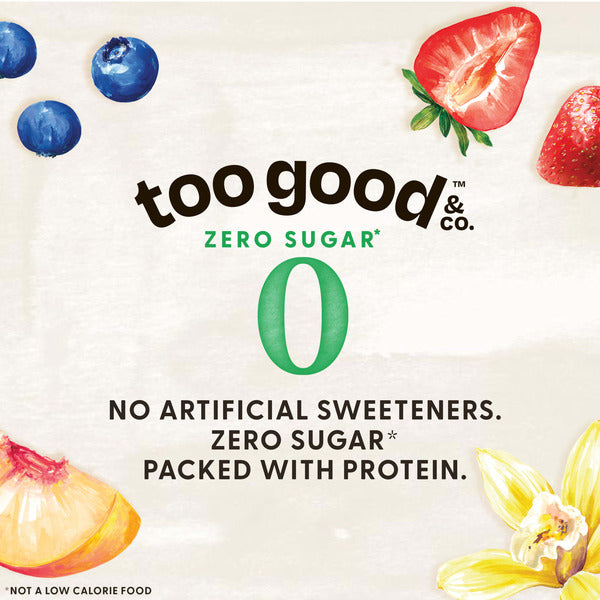 Too Good & Co. Zero Sugar Vanilla Yogurt-Cultured Ultra-Filtered Low Fat Milk Product, Gluten Free, Keto Friendly, 5.3 OZ Cup