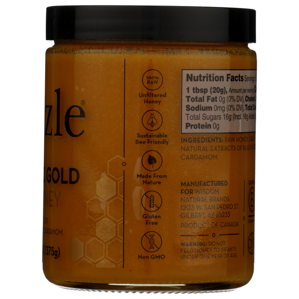 Drizzle Enhanced Honey, Turmeric Gold Raw Honey 13.