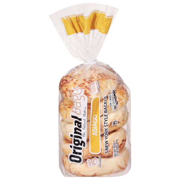 Original Bagel Bagels, New York Style, Kettle Boiled, Asiago