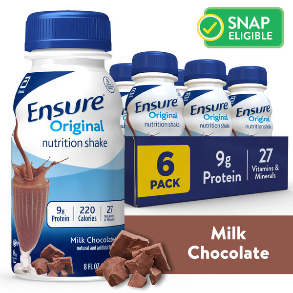 Ensure Original Nutrition Shake Milk Chocolate Ready-to-Drink Bottles