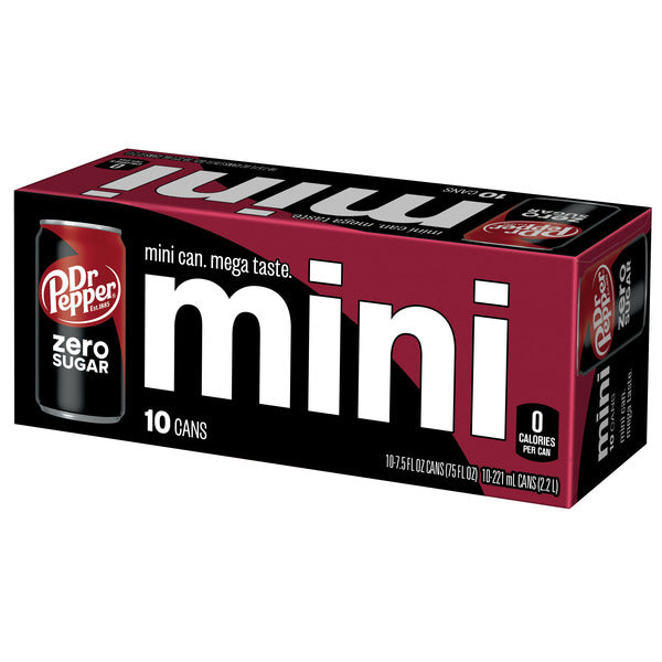 Dr Pepper Soda, Zero Sugar, Mini