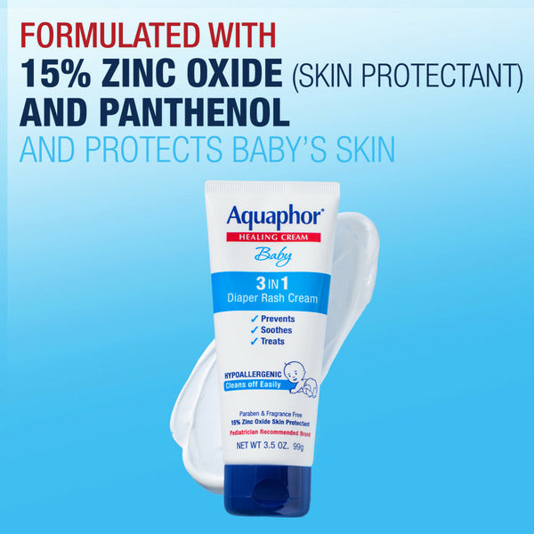 Aquaphor Diaper Rash Cream, 3-In-1 Diaper Rash Relief