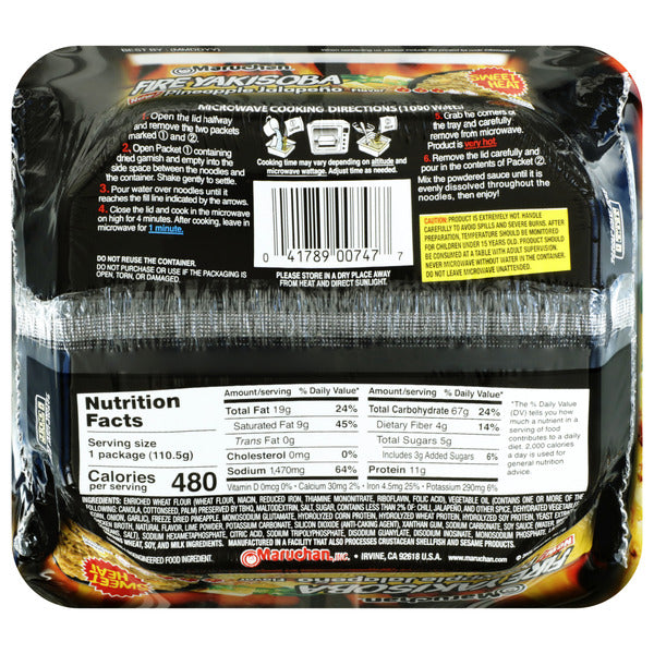 Maruchan Yakisoba Noodles, Pineapple Jalapeno, 3.89 oz