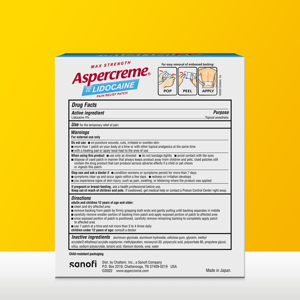 Aspercreme Lidocaine Pain Relief Patch