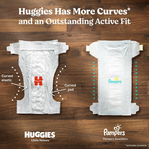 Huggies Little Movers Baby Diapers, Size 4 (22-37 lbs)