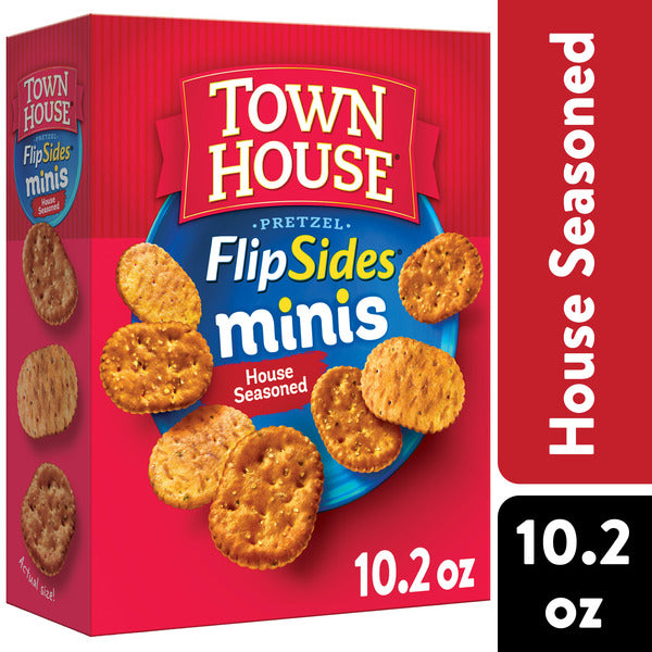 Town House FlipSides Minis House Seasoned Oven Baked Crackers, Salty Snacks, 10.2 oz