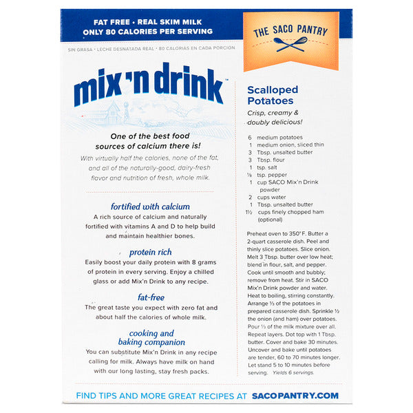 Saco Pantry Mix'n Drink Instant Skim Milk
