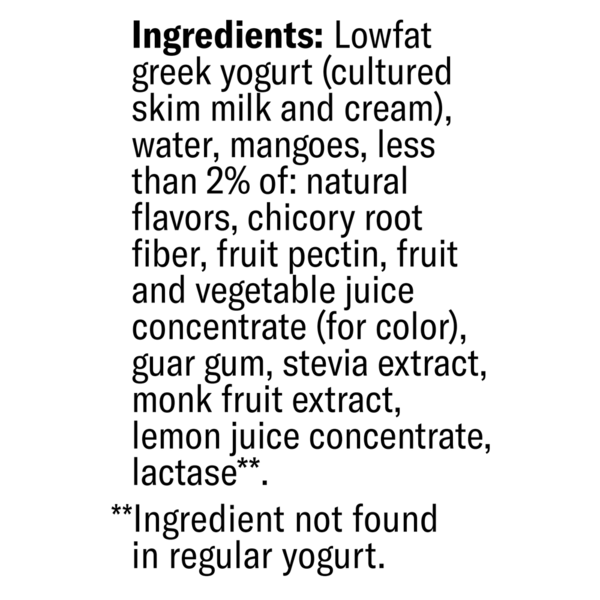 Chobani Zero Added Sugar Greek Yogurt Mango Protein Drink