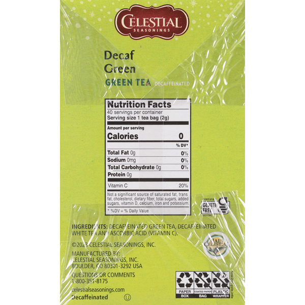 Celestial Seasonings Green Tea, Decaf, Tea Bags
