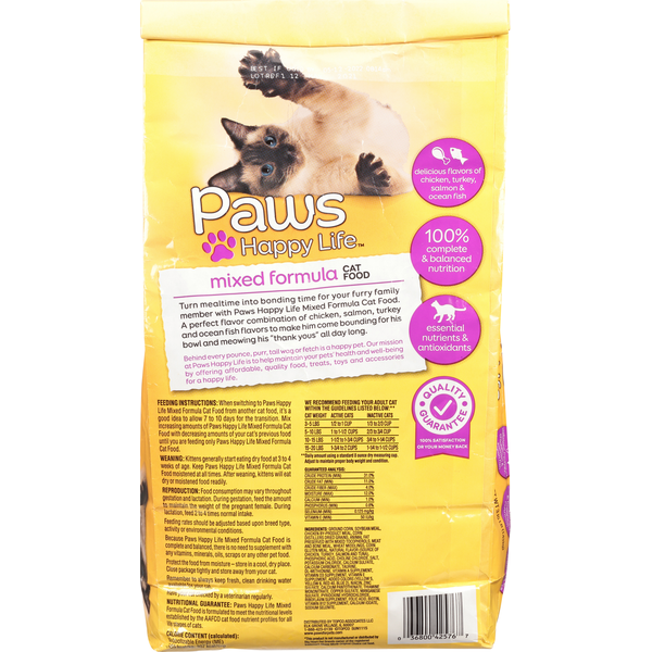 Paws Happy Life Cat Food, Mixed Formula