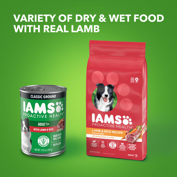 IAMS Proactive Health Adult Wet Dog Food Classic Ground with Lamb & Whole Grain Rice
