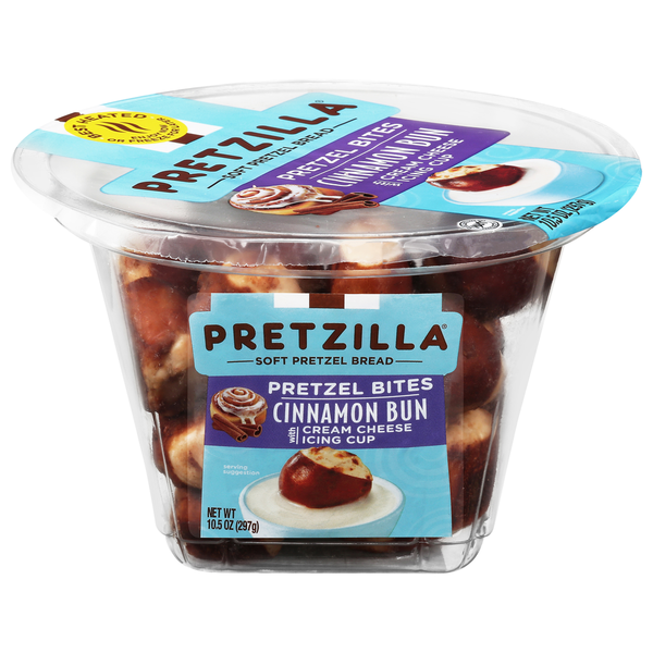 Pretzilla Cinnamon Bun Pretzel Bites with Cream Cheese Icing Cup