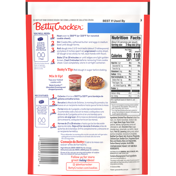 Betty Crocker Soft Baked Peanut Butter Chocolate Chip Cookie Mix