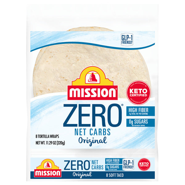 Mission Zero tortilla wraps packaging on a white background