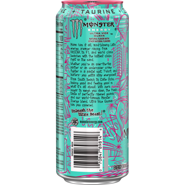 Monster Energy Ultra Ultra Vice Guava Zero Sugar Energy Drink