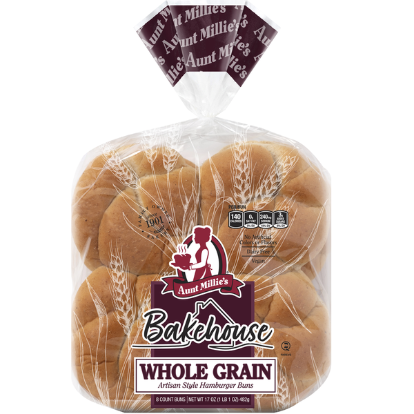 Aunt Millie's Artisan Style Whole Grain Hamburger Buns