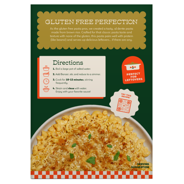 Banza Brown Rice Elbows Pasta - Gluten Free, Non GMO, Made In Italy