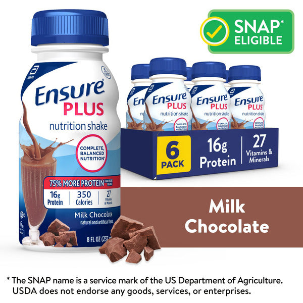 Ensure Plus Nutrition Shake Milk Chocolate Ready-to-Drink Bottles