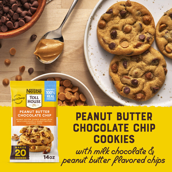 Toll House Peanut Butter Chocolate Chip Ready To Bake Cookie Dough