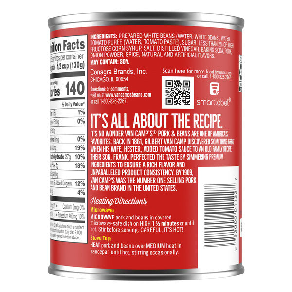 Van Camp’s Pork and Beans with Tomato Sauce, Canned Beans