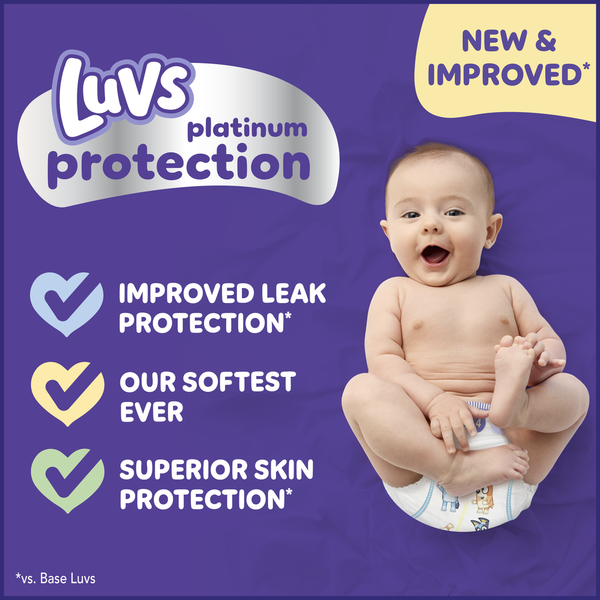 Luvs Platinum Protection Baby Diapers, Size 5