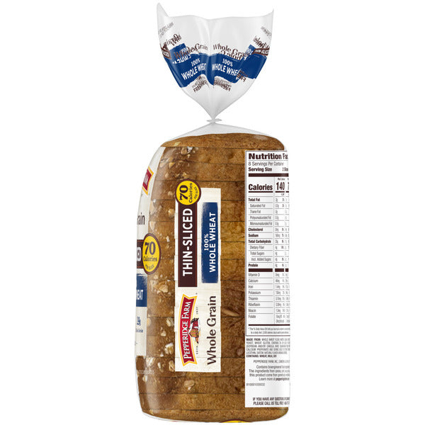 Pepperidge Farm Thin-Sliced 100% Whole Wheat Bread