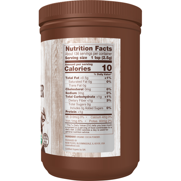 NOW Real Food Cocoa Powder, Organic