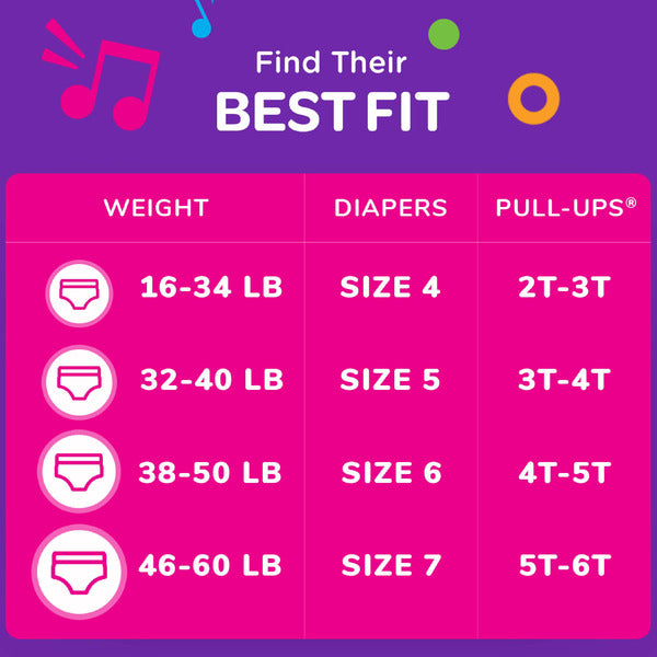 Pull-Ups Girls' Potty Training Pants, 2T-3T (16-34 lbs)