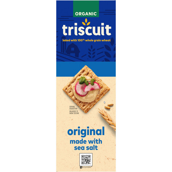 TRISCUIT Organic Original Whole Grain Wheat Crackers, Organic Crackers, Vegan Snacks 7 oz