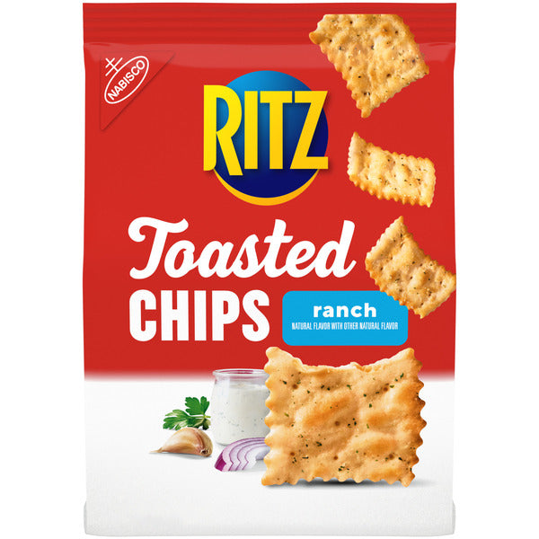 Ritz Toasted Chips Ranch Crackers, Party Snacks 8 oz