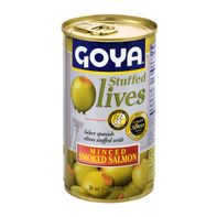Goya Stuffed Olives, with Minced Smoked Salmon️