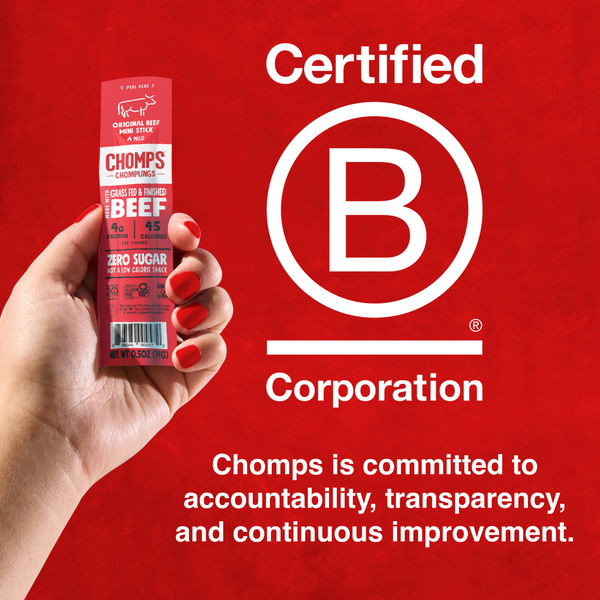 Chomps Mini Grass-Fed and Finished Original Beef Chomplings 14 Pack