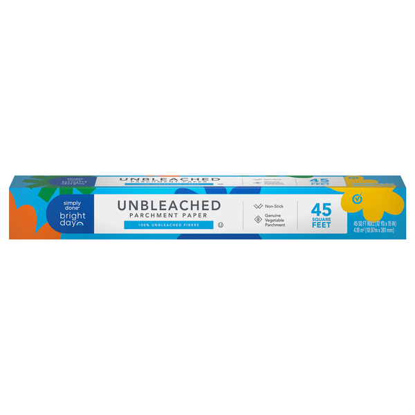 Box of unbleached parchment paper with branding on a white background