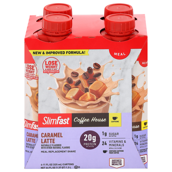 SlimFast Coffee House Caramel Latte Meal Replacement Shake