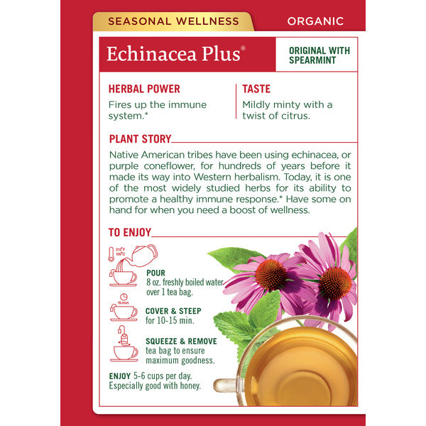 Traditional Medicinals Seasonal Teas Organic Echinacea Plus, Caffeine Free Herbal Tea