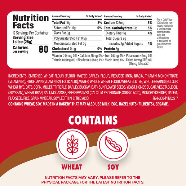 Sara Lee 100% Whole Wheat, Bread, Half Loaf, Sandwich Bread, 12 oz