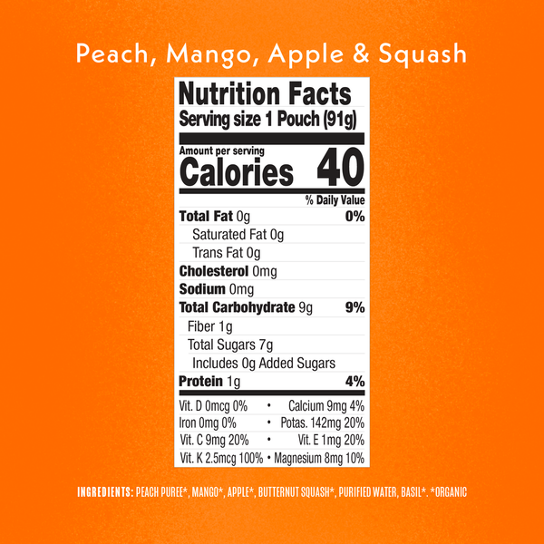 Once Upon a Farm Baby Peach Mango Apple and Squash
